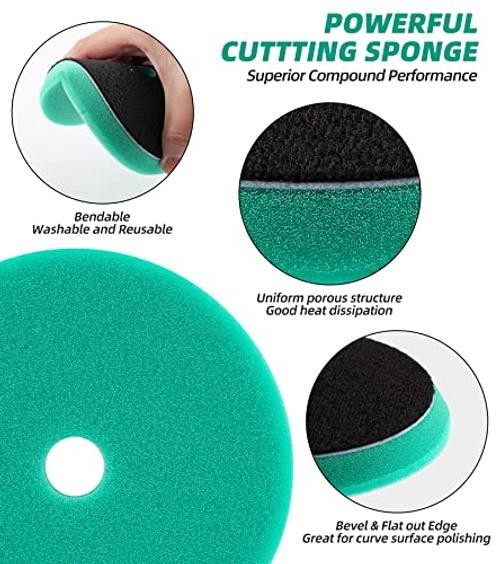 3pcs 5 inch Polishing Pads, 5” Track Buffer Pads Hook and Loop Buffing 5inch