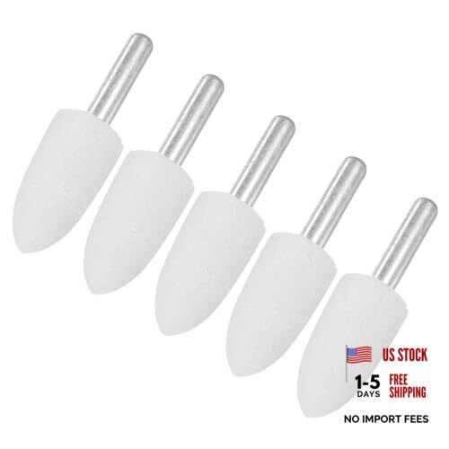 -Pack Abrasive Mounted Stone Grinding Bits, 1/4 in(6mm) Shank Aluminum 16mm 5
