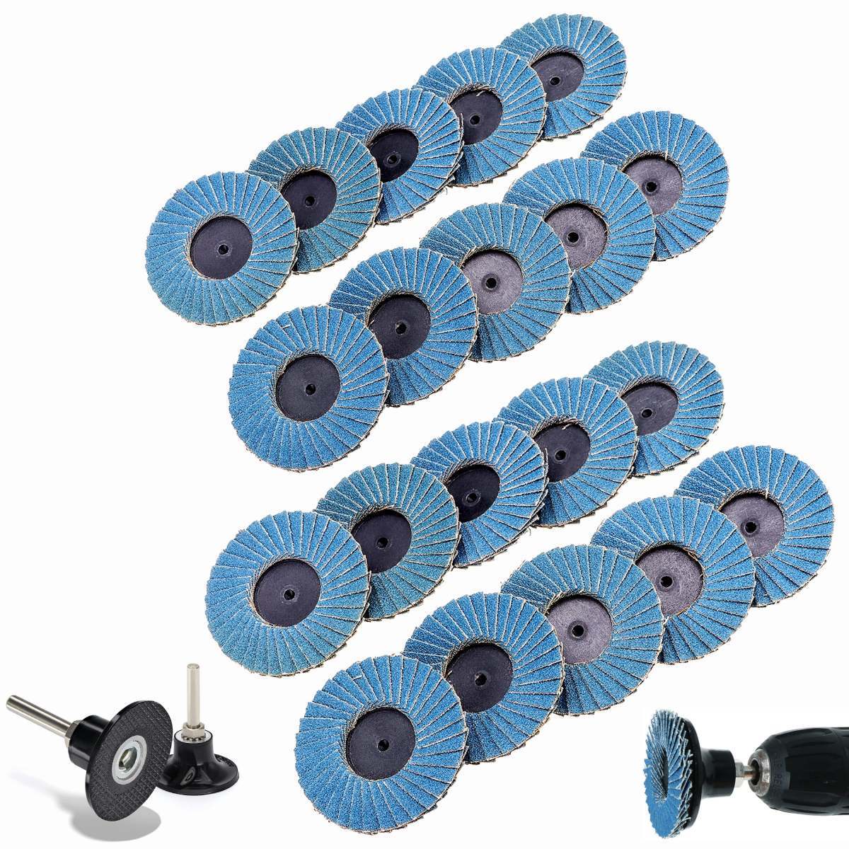 20PCS 2″ Roll Lock Flap Sanding Disc Zirconia Die Grinder Disc 40 60 80 120 Grit