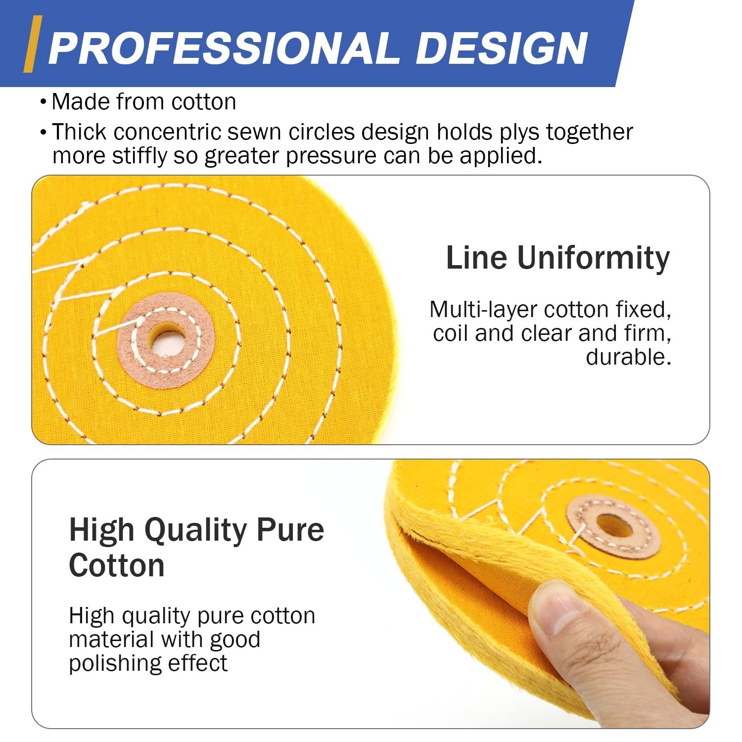 6 Inch Buffing Polishing Wheels Kit with Compounds for Metal Wood Grinding