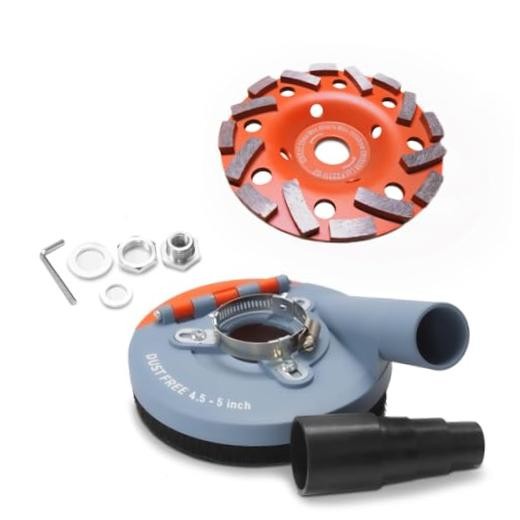 Dust Shroud for Angle Grinder 4.5-5 Dust Shroud + Diamond Grinding Cup Wheel