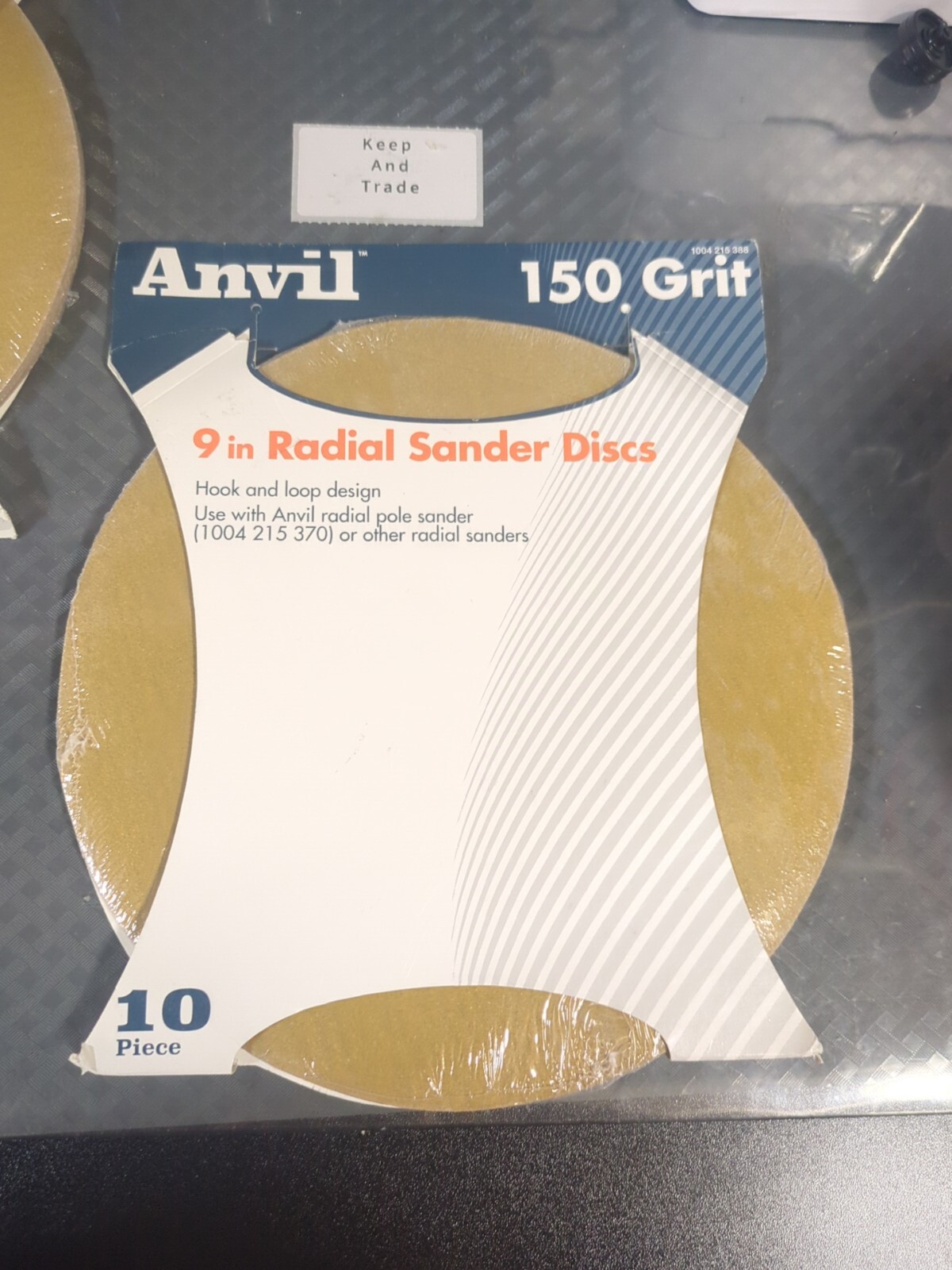 5 Pks (50 Sheets) Anvil Radial Sanding Disk Hook & Loop Yellow 150-Grit 9″ #R6