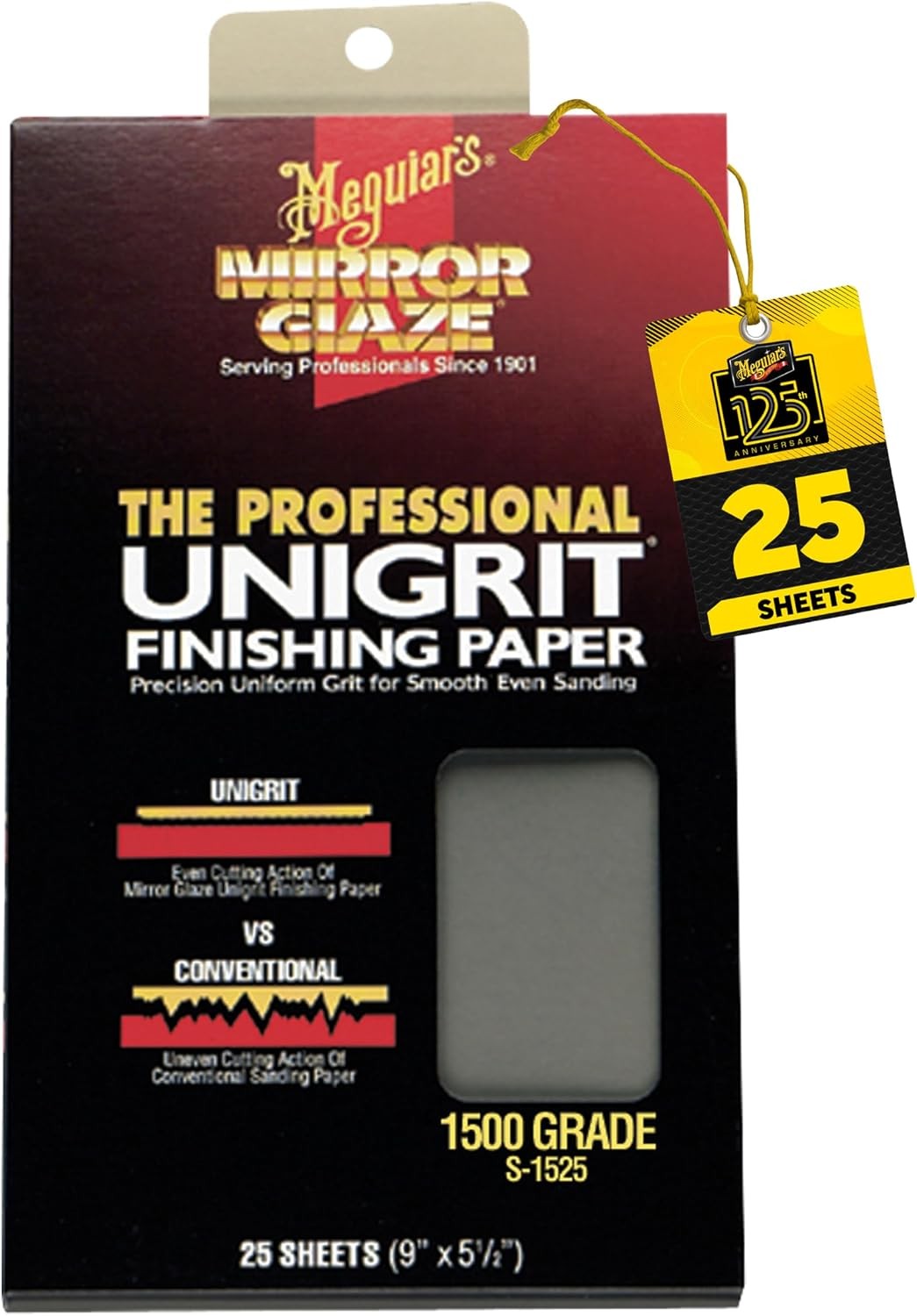 S1525 Mirror Glaze 1500 Grit Unigrit Finishing Paper -25 Sheets 0