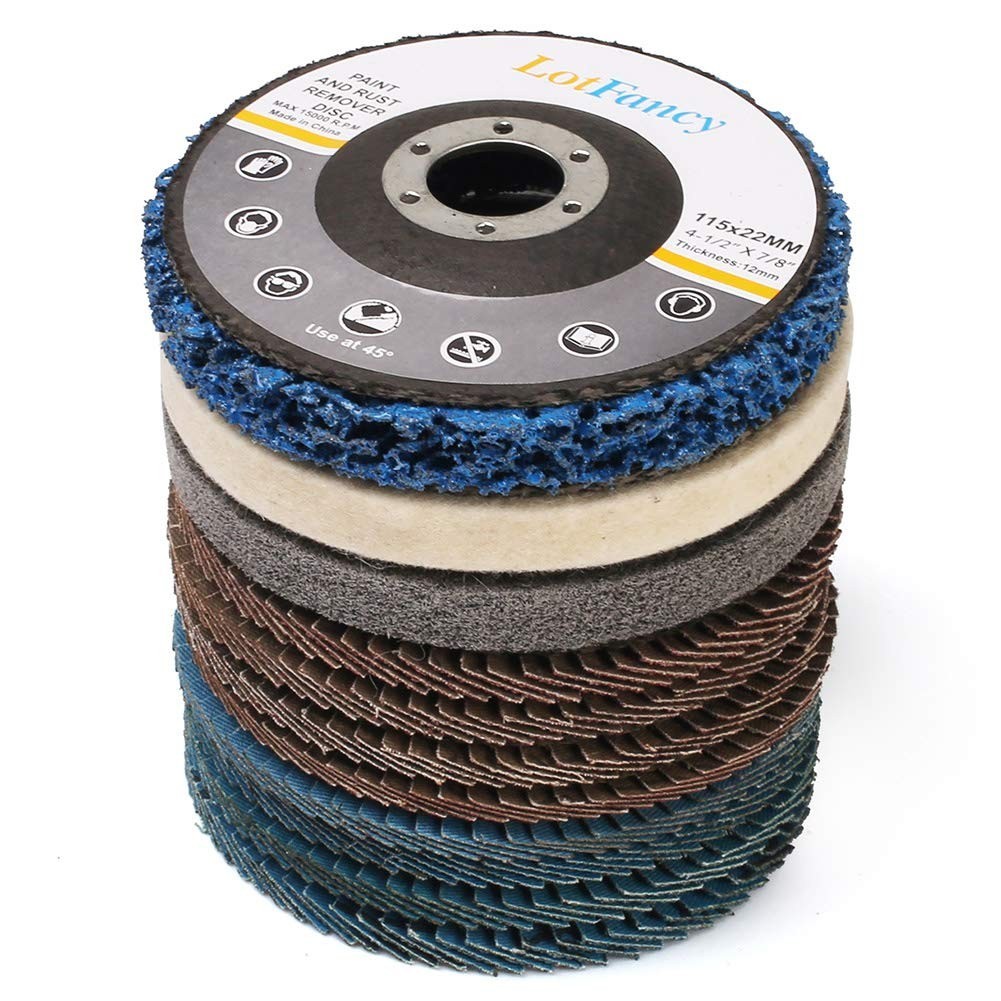 Assorted Grit Flap Discs Pack (40-120) for Angle Grinders – 11 Disc Ultimate Set