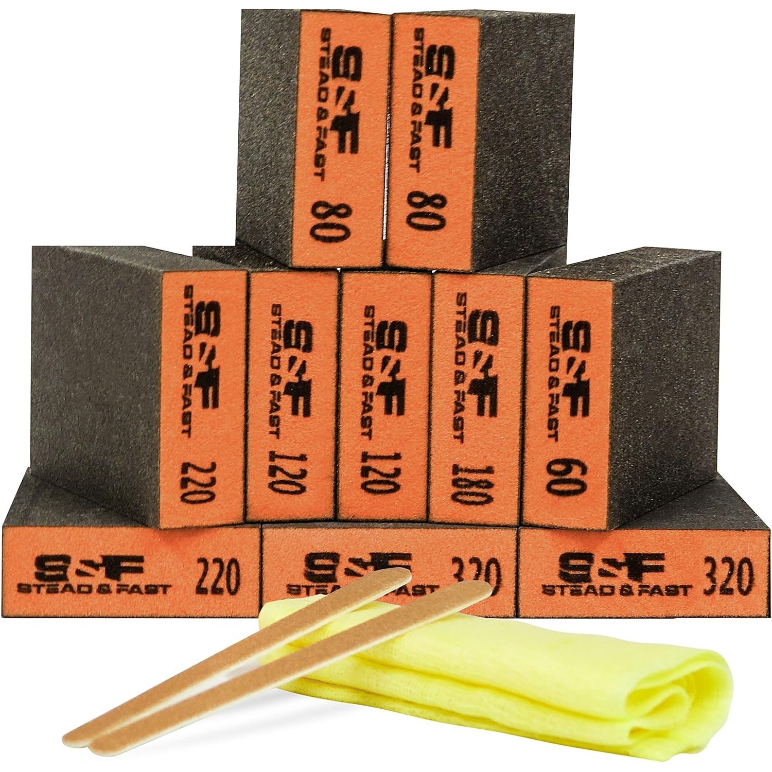 Versatile 10-Piece Sanding Sponges with Grit Range & Tack Cloth for All Projects