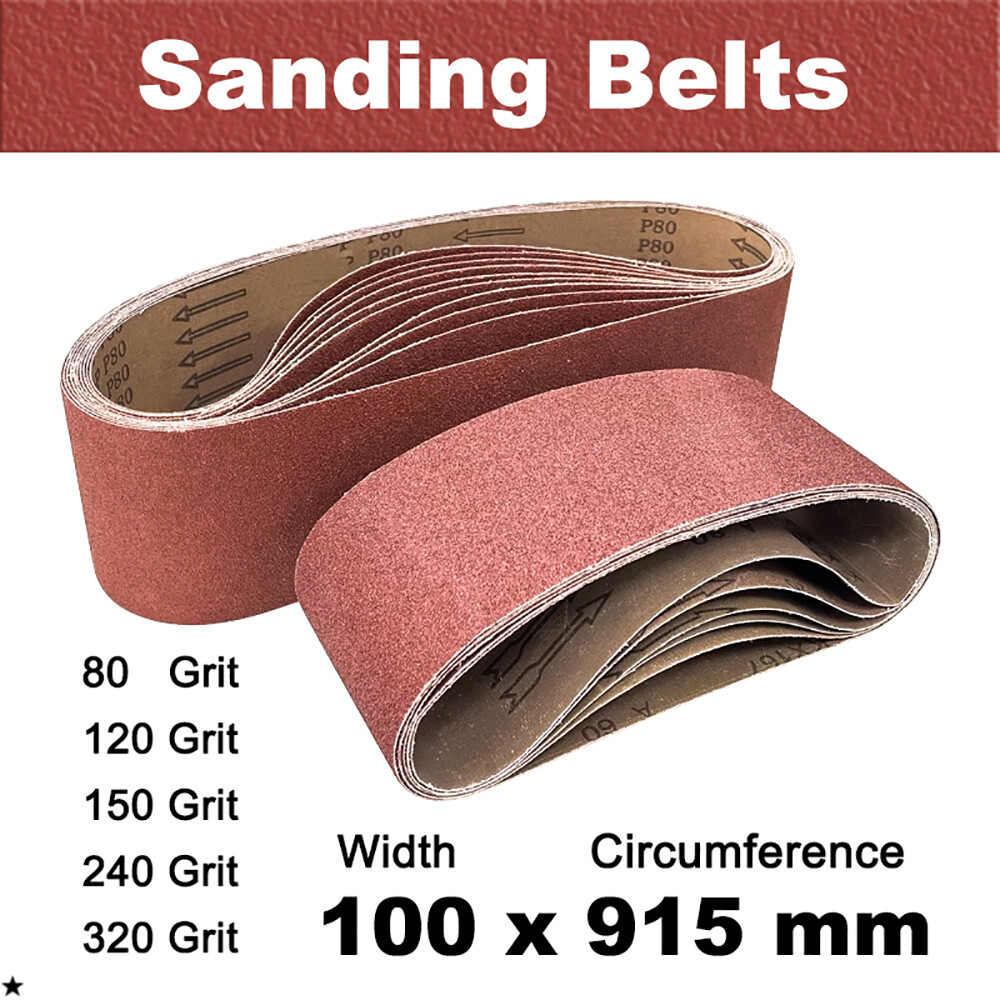 80-320 Grit 915 x 100mm Sanding Belt File Sander Belts Polishing Sandpaper Band