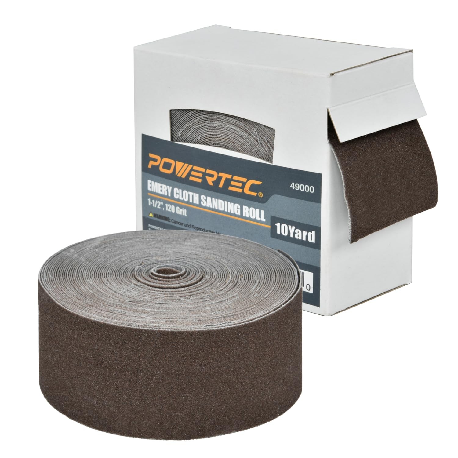 Emery Cloth Sandpaper Roll 120 Grit 1-1/2″ x 10 Yards Aluminum Oxide 49000