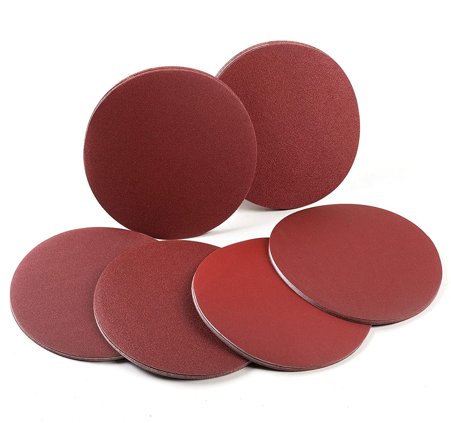 60x 8 inch Self Adhesive Sanding Discs 80 100 120 180 240 400 Grit PSA Sandpaper