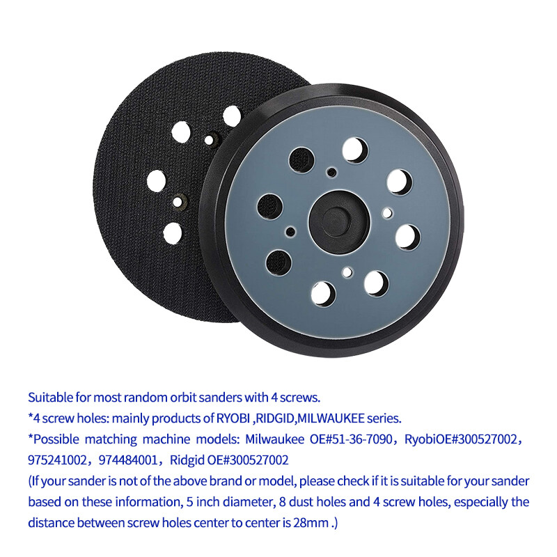 5″ 125mm Hook Orbital Sander Replacement 8 Holes Sanding Backing Polishing Pad