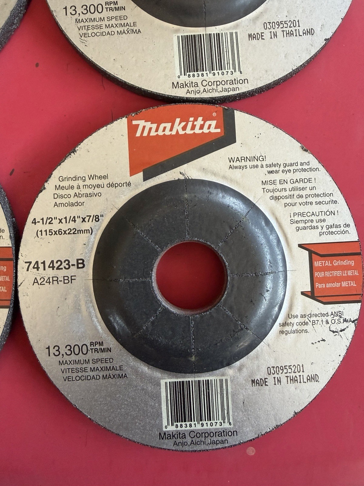 4 Makita D-20781 4-1/2″ x 1/4″ x 7/8″ Metal Grinding Cut-Off Wheel NEW 741423-B
