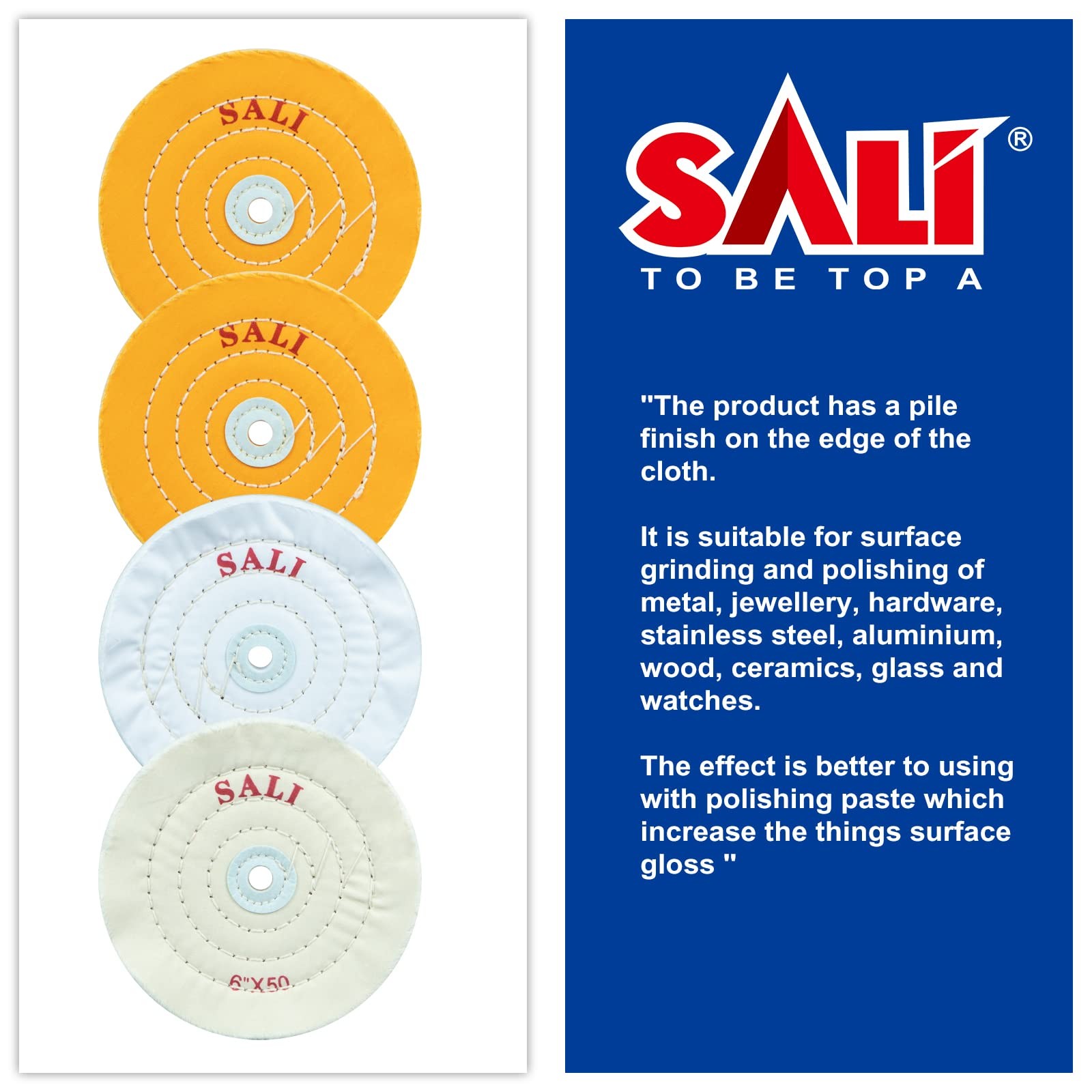 SALI 4 Pack Polishing Wheel for Bench Grinder Buffing Wheel 6 Inch 2 Yellow C…
