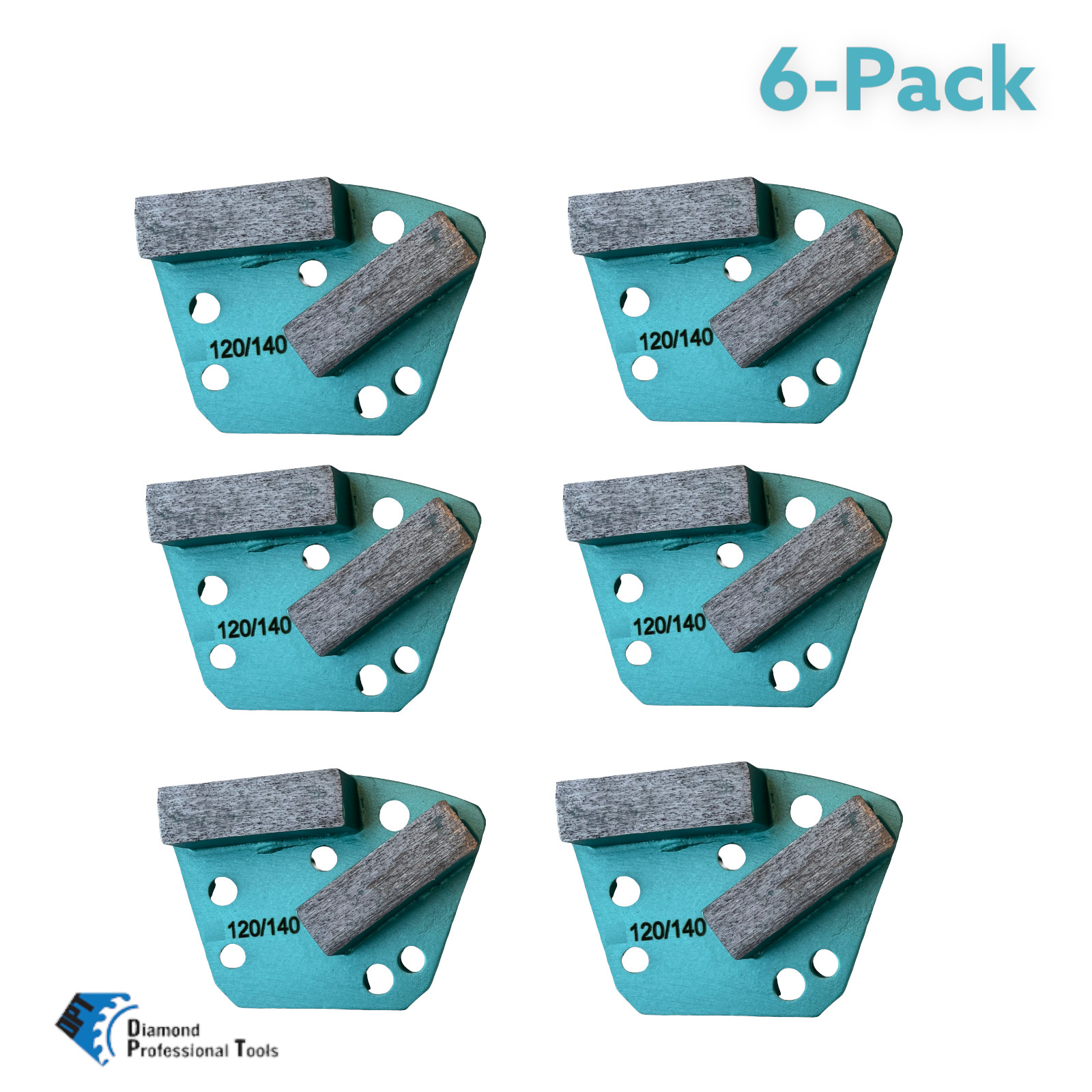 6 Pack Bolt on Diamond Grinding Disc for Concrete Grinders Medium Bond 120 Grit