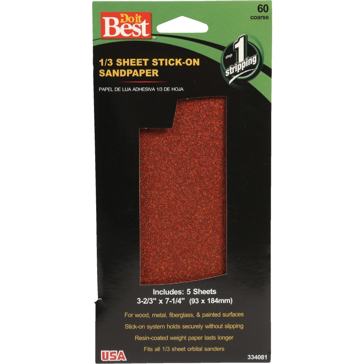 Do it Best 60 Grit 1/3 Stick-On Sheet Power Sanding Sheet (5-Pack) 334081GA SIM