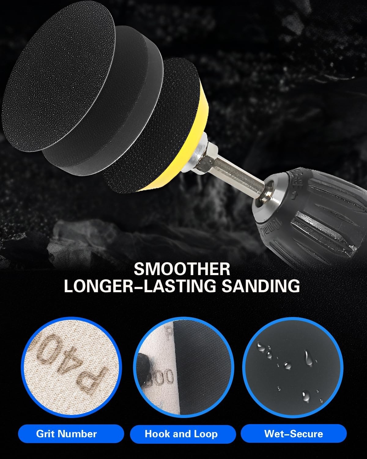 Complete 194 PCS Drill Polishing Kit with 12 Grits for Auto & Wood Restoration