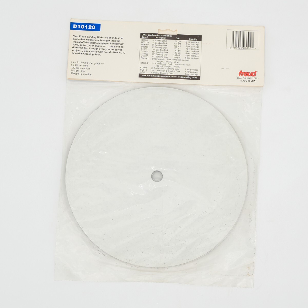 Freud 10″ Sanding Disks, 120 grit, (5 pack)