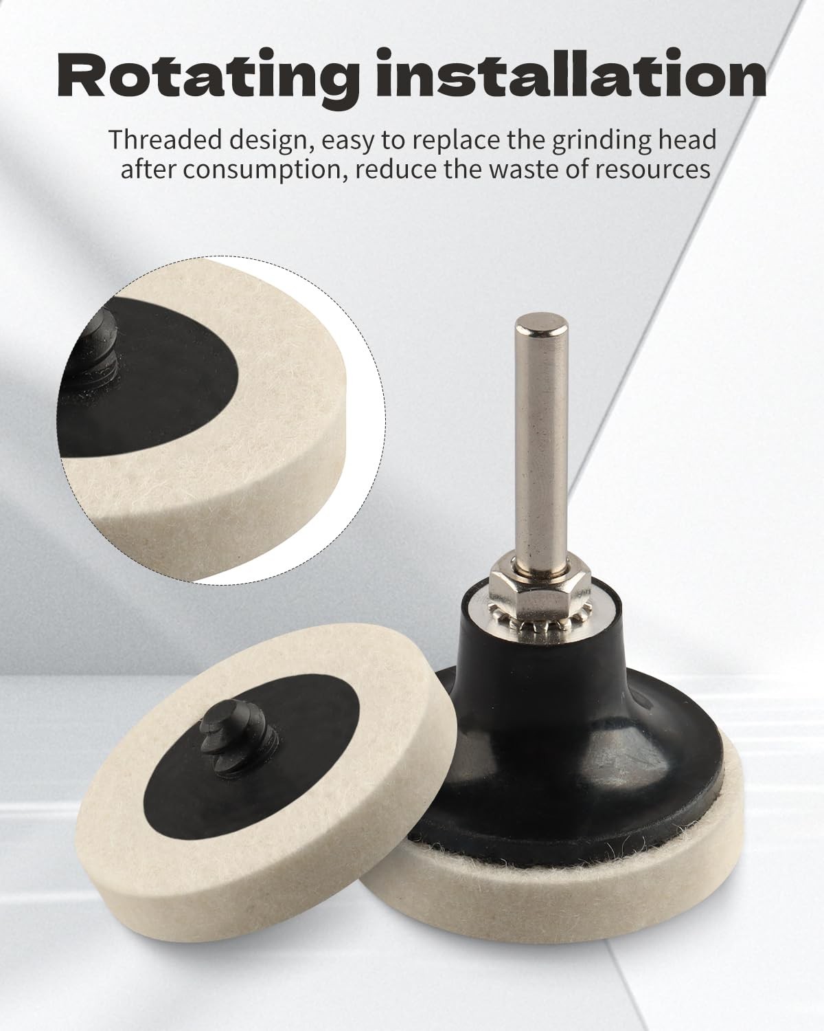 30 Pcs 2 Inch Compressed Wool Fabric Disc Polishing Buffing Pads Wheels Disc …