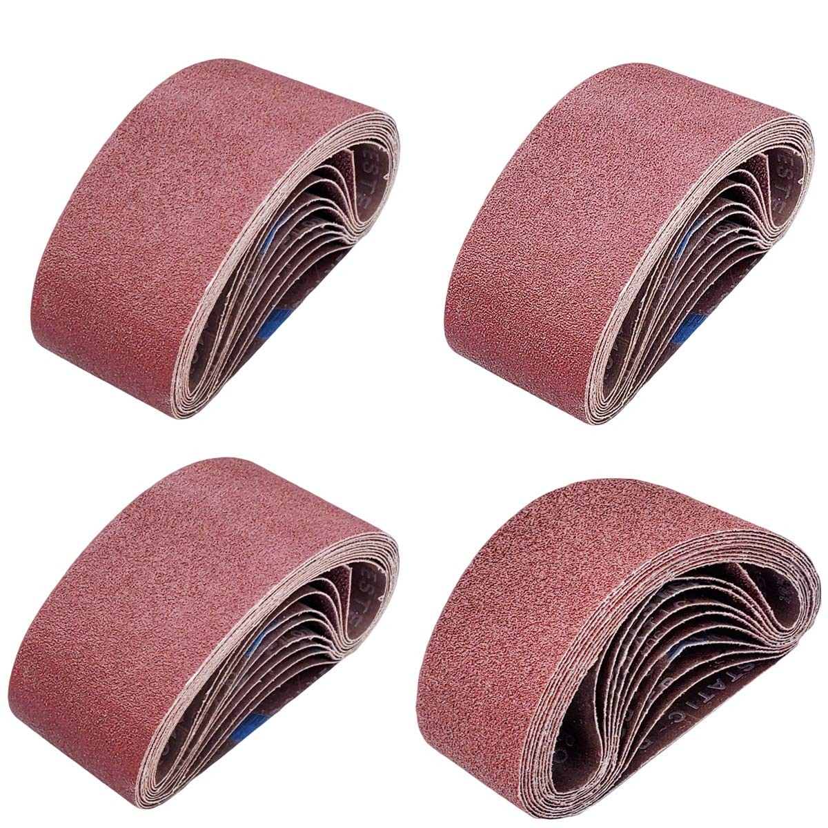 20 PCS 2.5 Inch X 16 Inch Abrasive Sanding Belts – 5 Each of 40 80 120 240 Grit