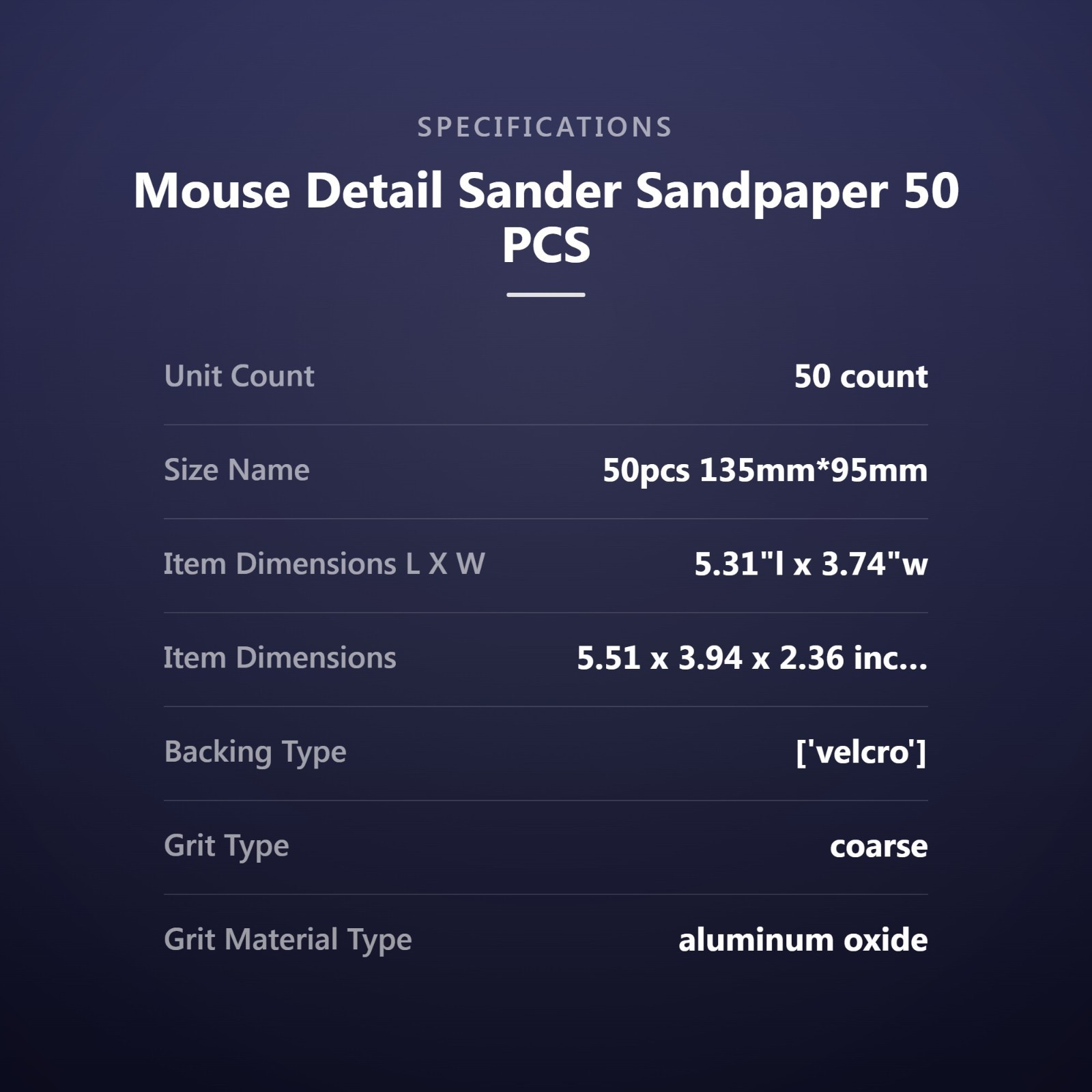 Mouse Detail Sander Sandpaper 50 PCS Mouse Sanding Pads 12 Hole Mouse Sandpap…