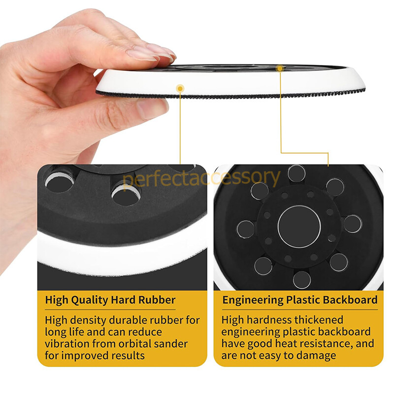 1/2/5Pc 5″ Hook&Loop Sander Pad For Bosch GEX12V GEX12V-5N GEX18V-5N GEX18V-5B15