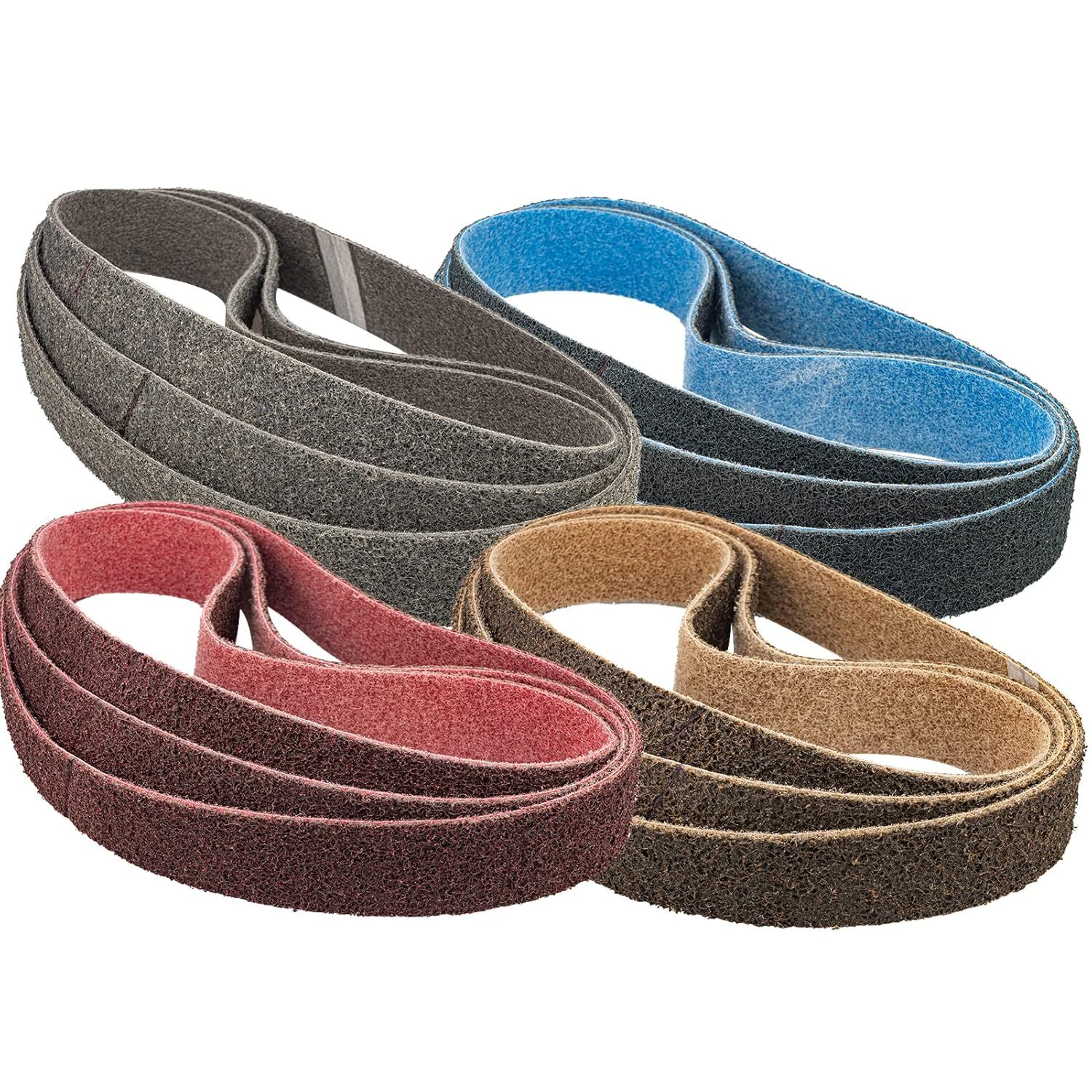 25PACK 3/8″ X 13″ NON WOVEN Sanding Belts Abrasive Coarse Medium Fine Nylon