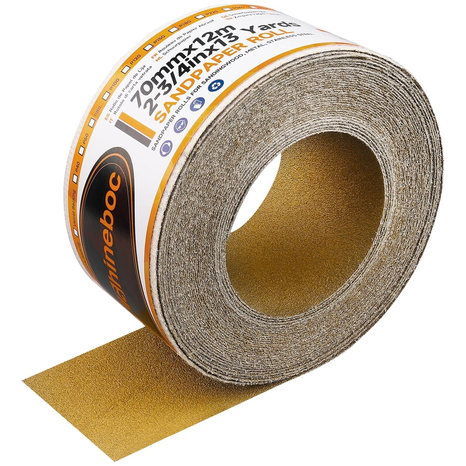 Sandpaper Roll 320 Grit Aluminum Oxide Hook Loop Longboard 13 Yards