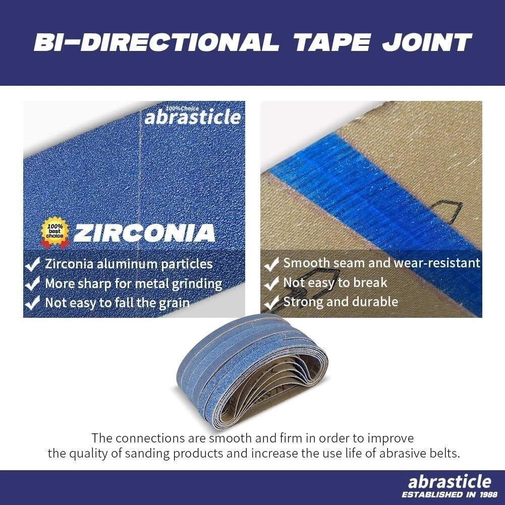 3/8″ x 13″ Zirconia Sanding Belts for Metal, 3/8 x 13 Inch Zirconia Metal.