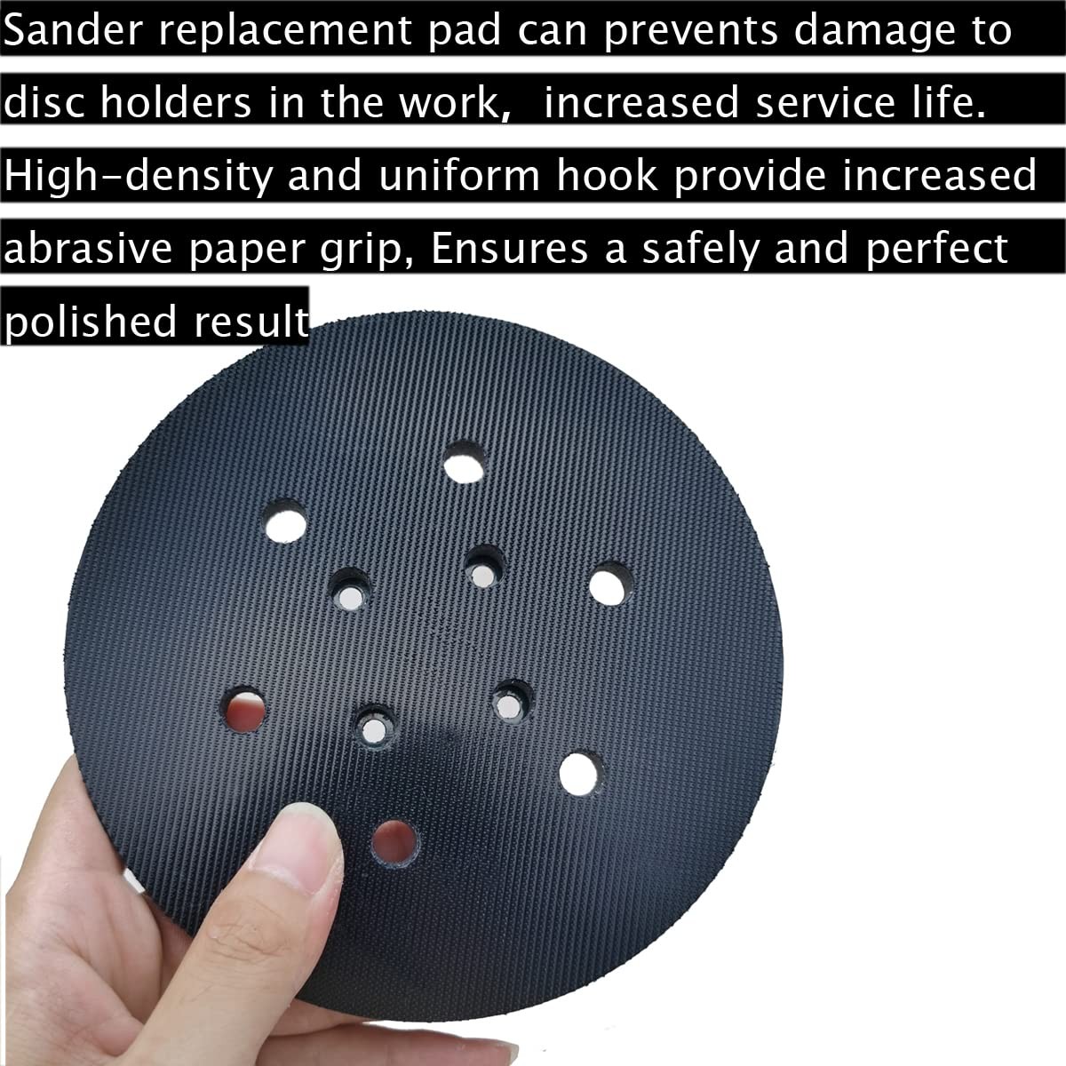 6 Inch Hook & Loop Sanding Pad with 6 Holes – Ideal Replacement for Black