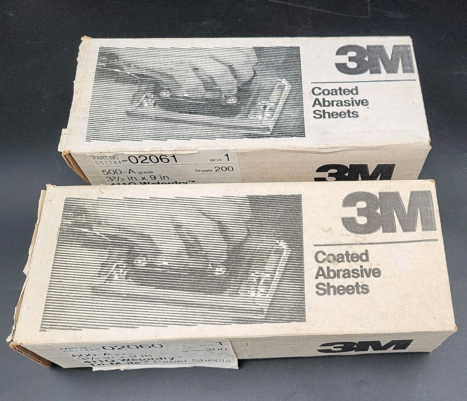 3M 500-A & 600-A WETORDRY Tri-M-ite Paper Sheets 3-2/3 in X 9 in PN 051144-10713