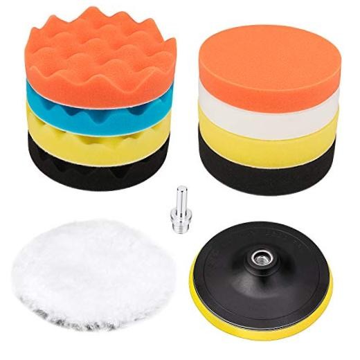 6 Inch Buffing and Polishing Pad Kit 11 PCS with Drill Adapter 6Inch-11PCS