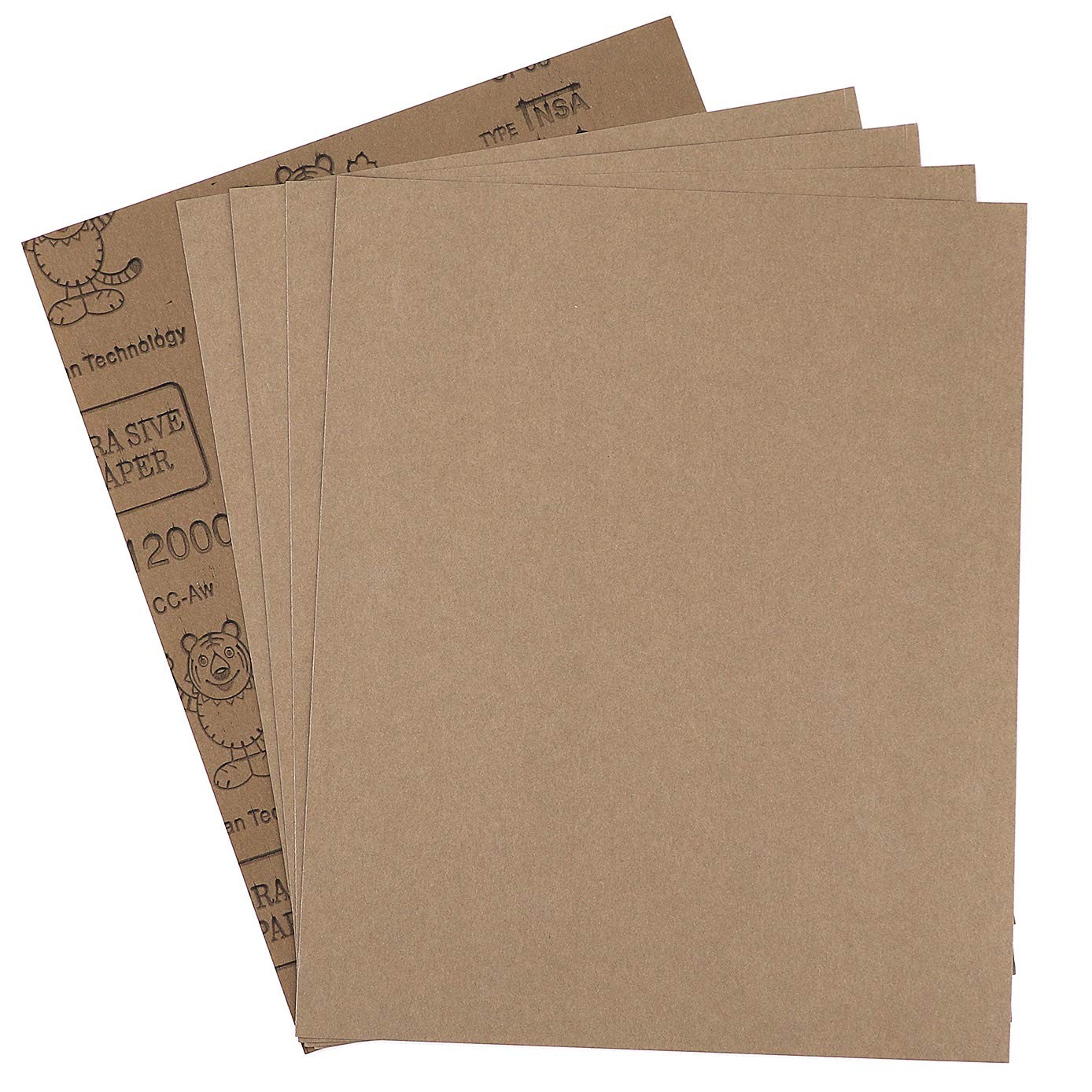 9×11 inch 5 Sheets Sandpaper, Wet or Dry 12000 High Grit Extra Fine Sand Pape…