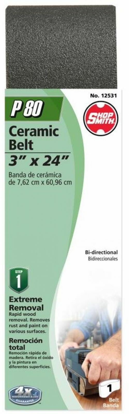 Shopsmith 3-in W x 24-in L 80-Grit Commercial Sanding Belt Sandpaper