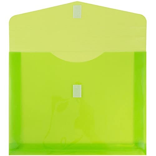 Plastic Expansion Envelopes with Hook & 2″ Expansion Assorted Colors 6 Pack