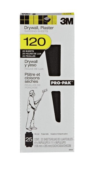 3M Pro-Pak Drywall Sanding Sheet 99430, 4.1875 in x 11.25 in, 25 sht pk