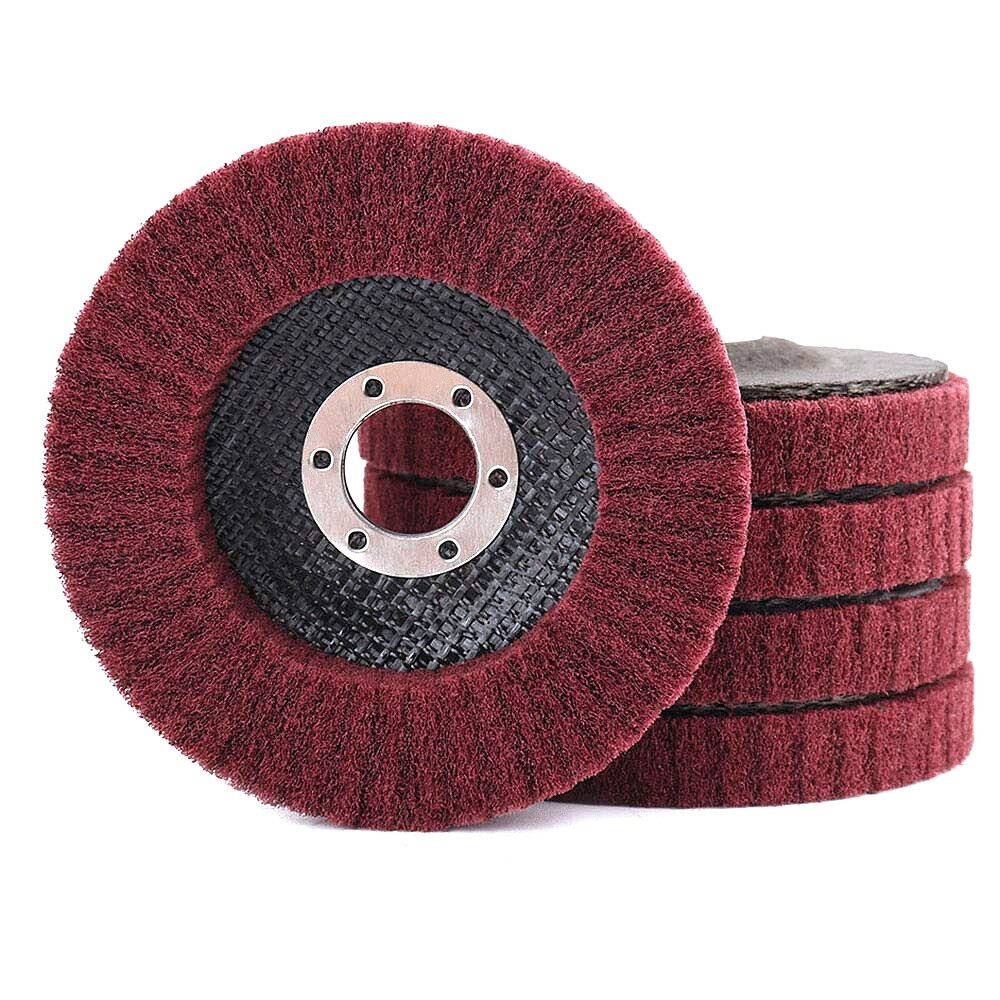 5PCS 4-1/2″ Nylon Flap Disc Metal Polishing Wheel Scouring Pad for Angle Grinder