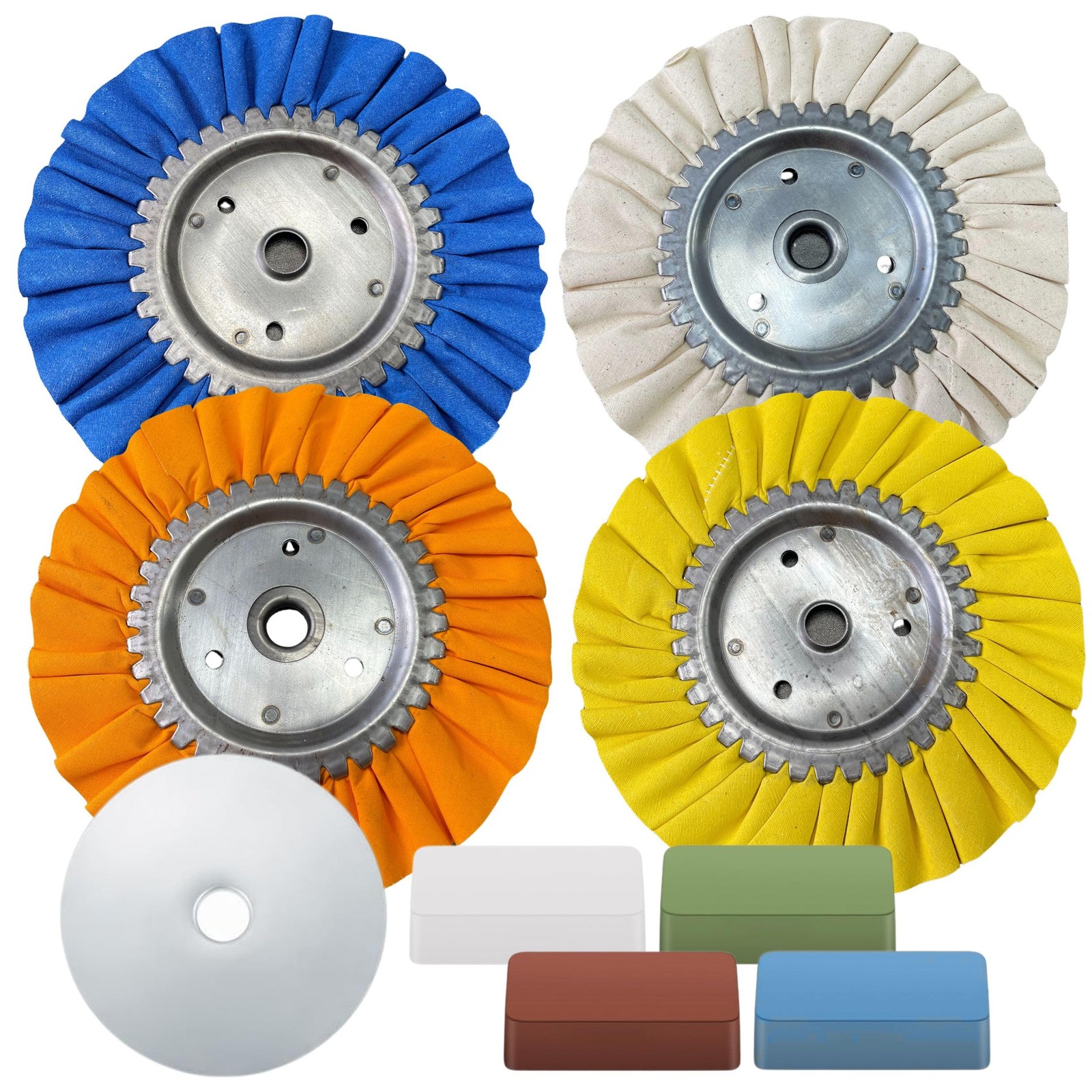 8 Pack Aluminum Polishing Kit 8 Inch Buffing Wheel Rake for Angle Grinder Me…