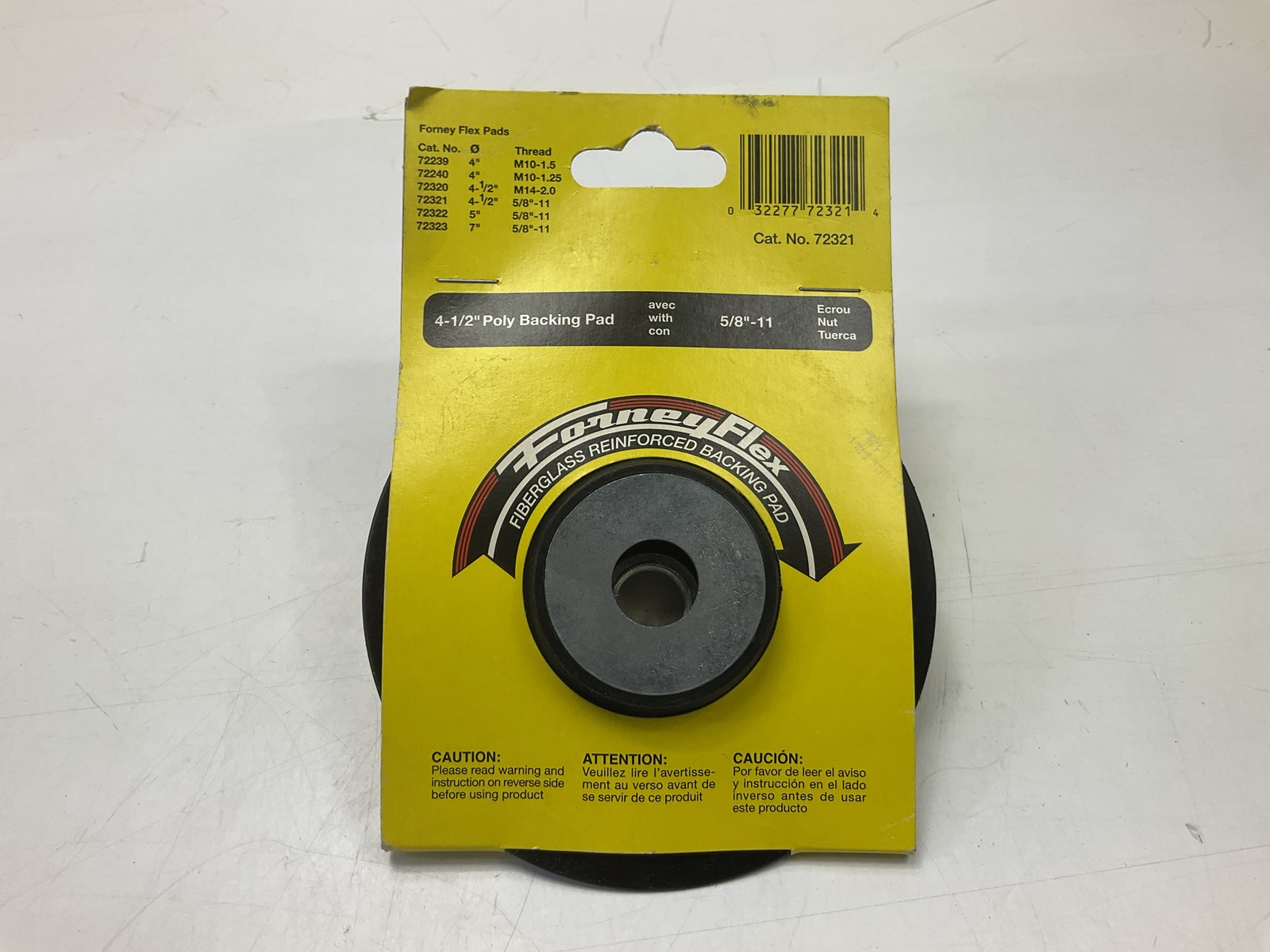 Forney 72321 Backing Pad For Sanding Discs, 4-1/2 In X 5/8 In-11