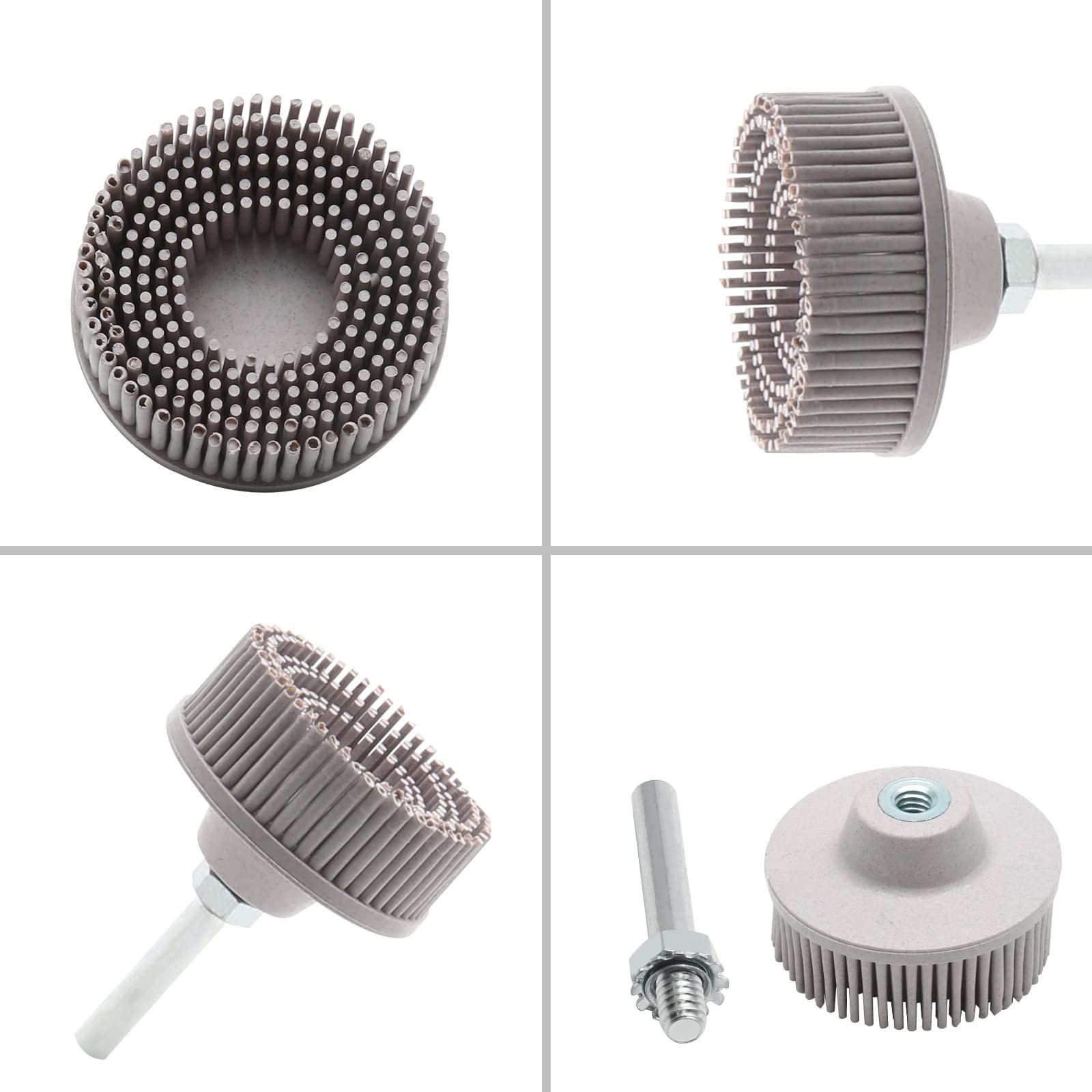 2Pcs 120 Grit White Bristle Disc Attachment, 2 Inch