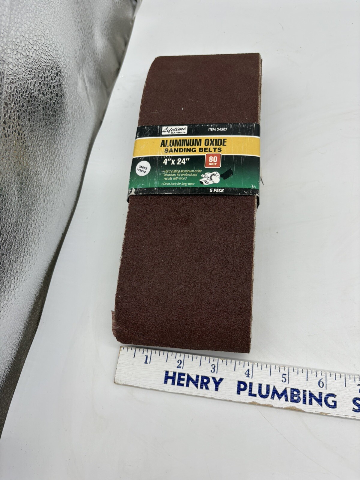 Lifetime Carbide 4X24 Aluminum Oxide Sanding Belts 80 Grit 5 Pack #34507