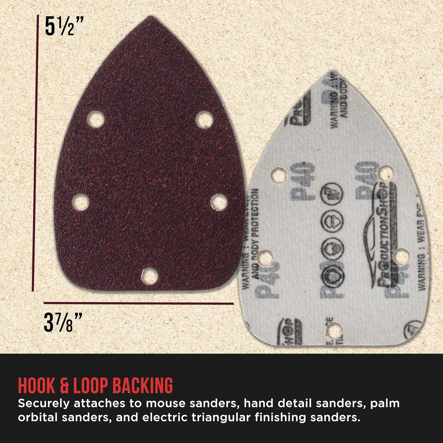 Premium 5-Hole Pattern Mouse Detail Sander Sandpaper Sheets, 160 Disc Variety Pa