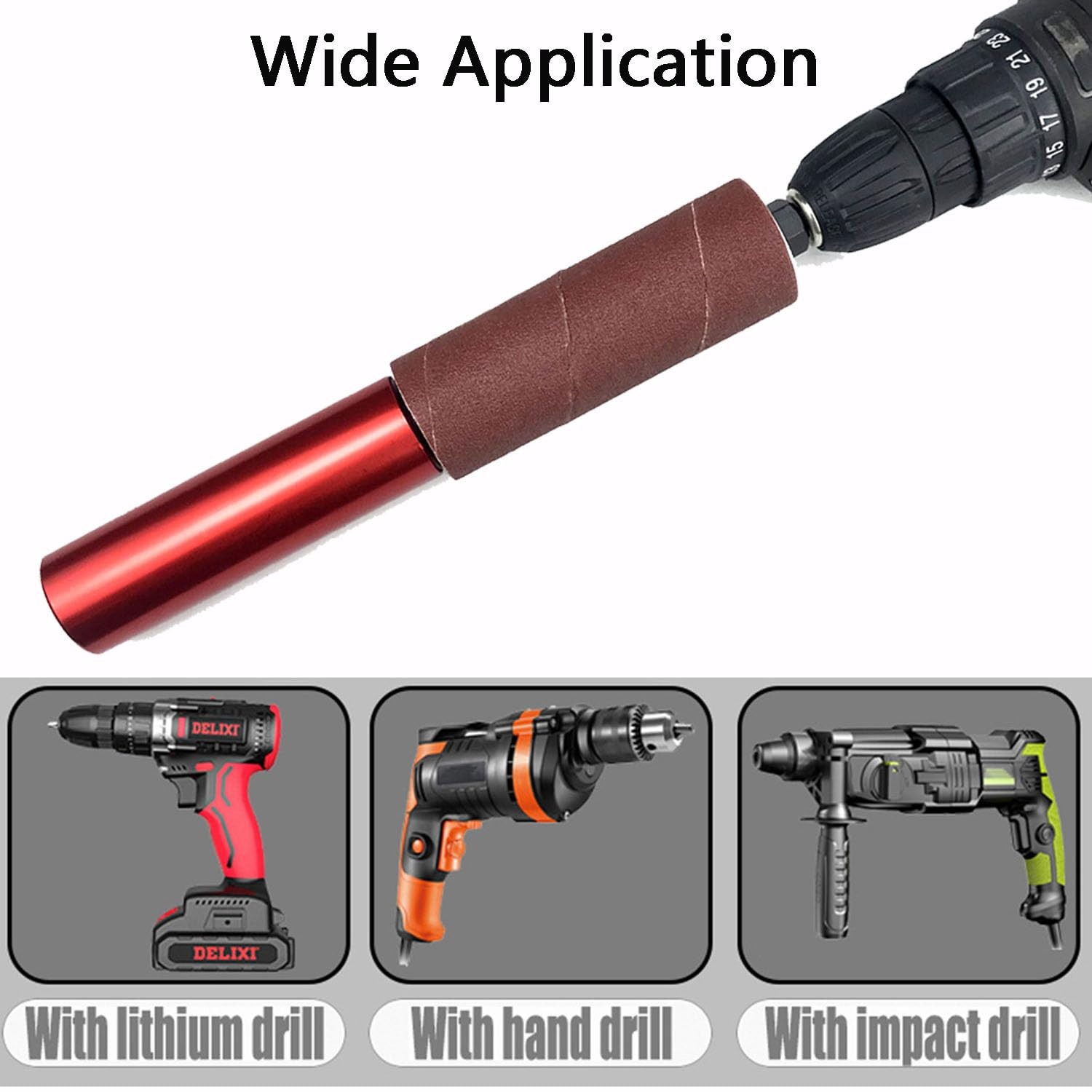 Portable Spindle Sander Drum Sander Set Hand-Held Rubber Sanding Drum Held Ru…
