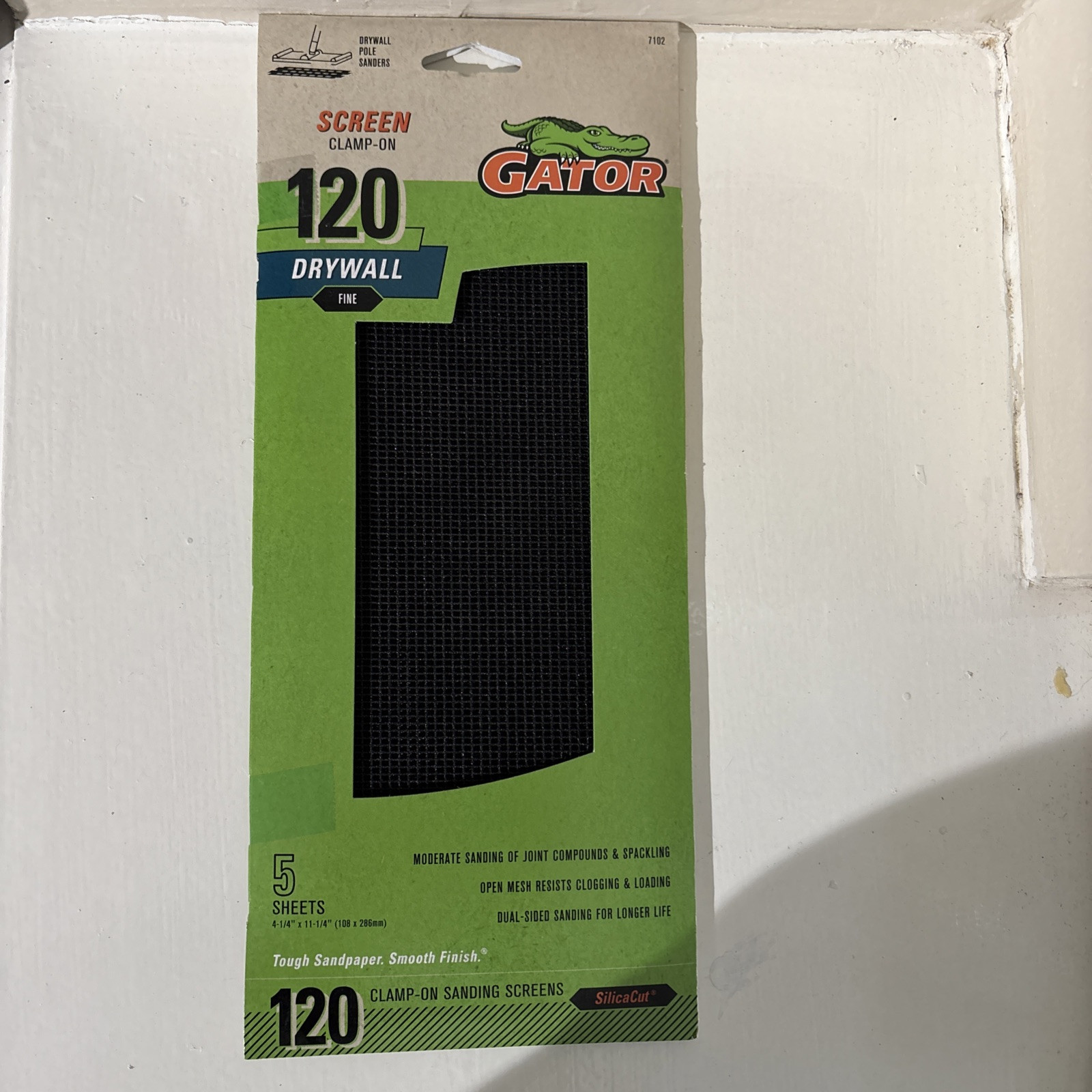 Gator Precut Drywall Sanding Screen Fine 120 -Grit Sheet Sandpaper 4.25-Inches W