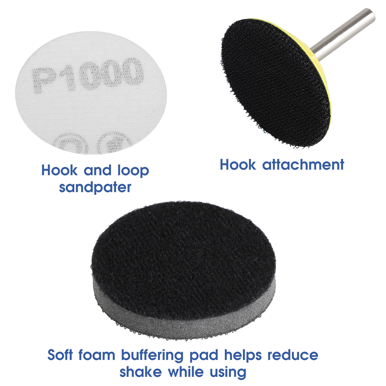 100-303Pcs 2″ Sanding Disc Hook Loop Sander Paper Backer Pad + Drill Adapter Kit