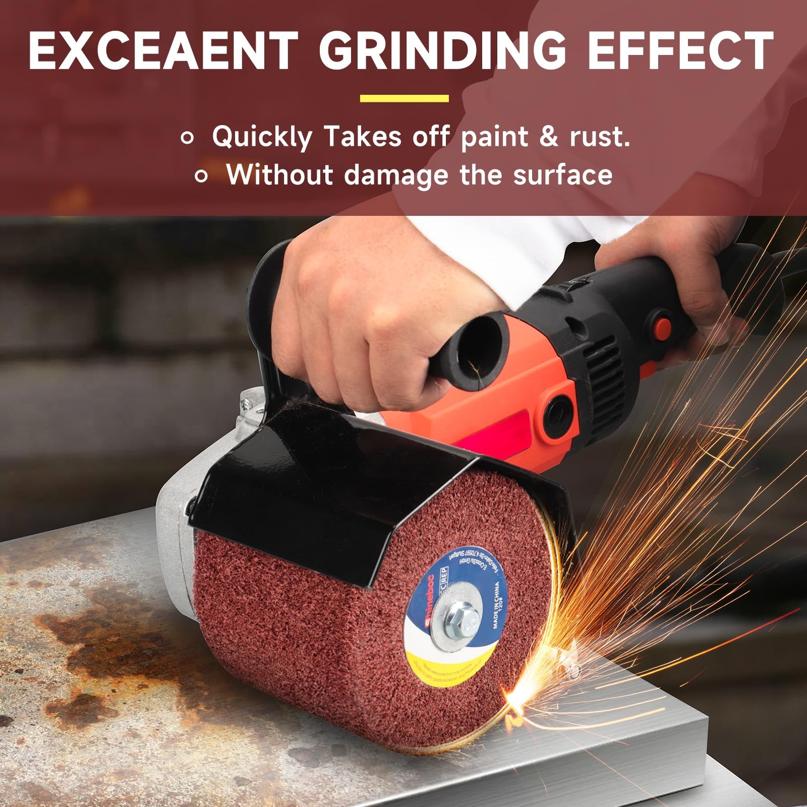 60 Grit Surface Conditioning Tool Drum,4.7″ x 4″ Burnishing Polishing Wheel D…