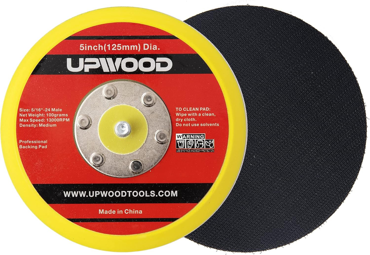2 Pcs 5″ Hook and Loop Backing Pad for Air Sander Polisher, 5/16″ Arbor with 24