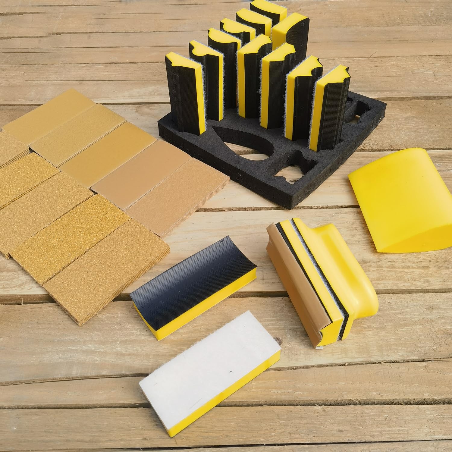 Total 56 PCS Hand Sanding Block Set 16 PCS Contoured Profile Sander Block + 4…