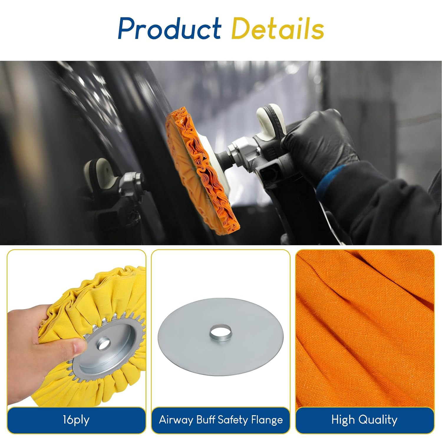 Ketofa 8” Airway Buffing Wheel Kit, 9 Pcs Aluminum Wheel Polishing Kit in 5/8″