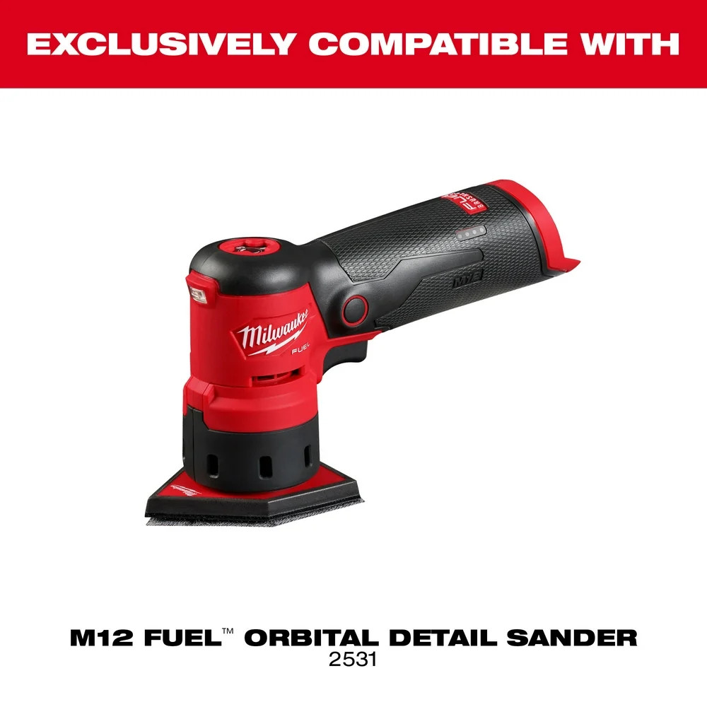 Milwaukee 48-80-5405 80/120/180 Grit Sheets for M12 Orbital Sander – 12 PK