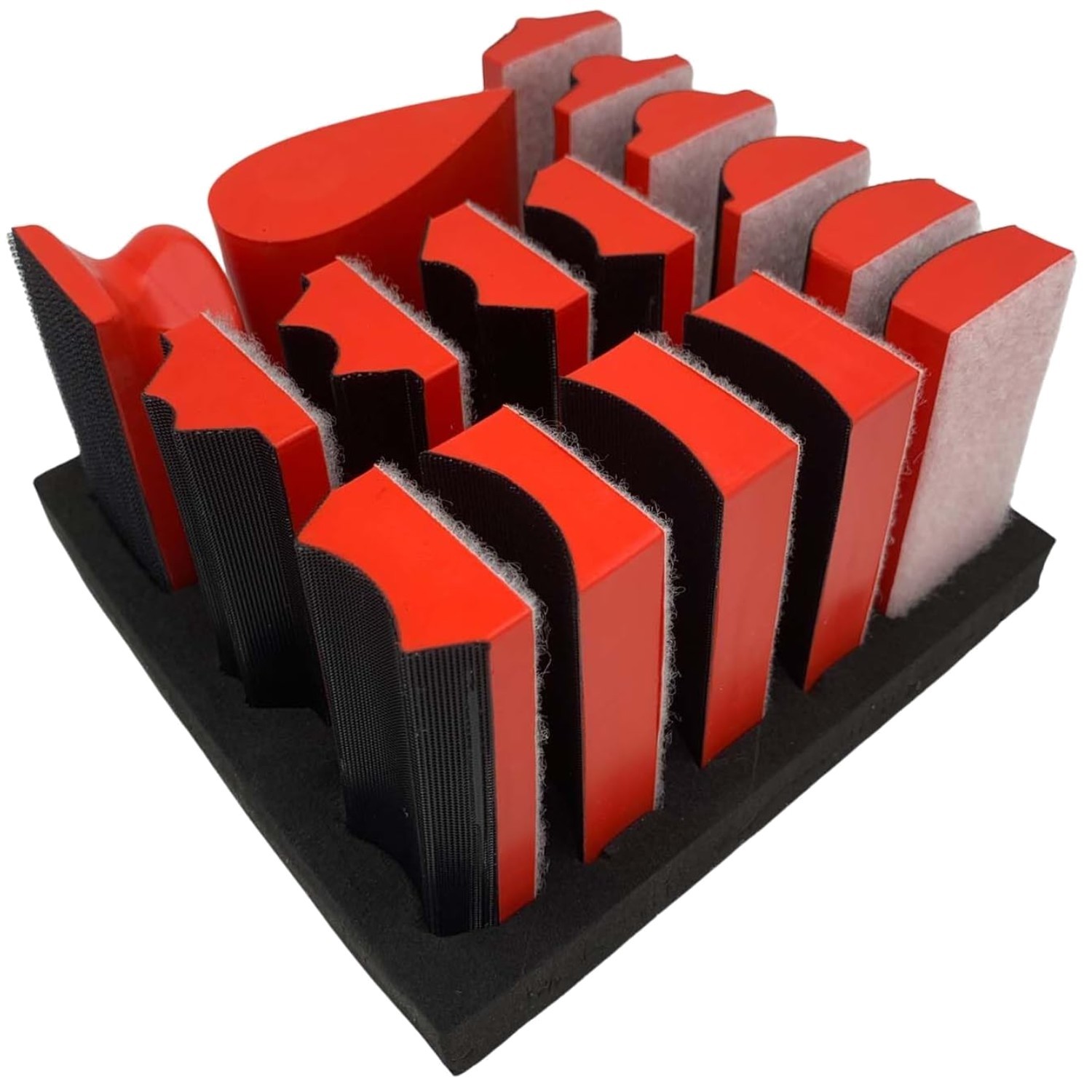 16-Piece Hand Sanding Block Set for Woodworking & Auto Paint