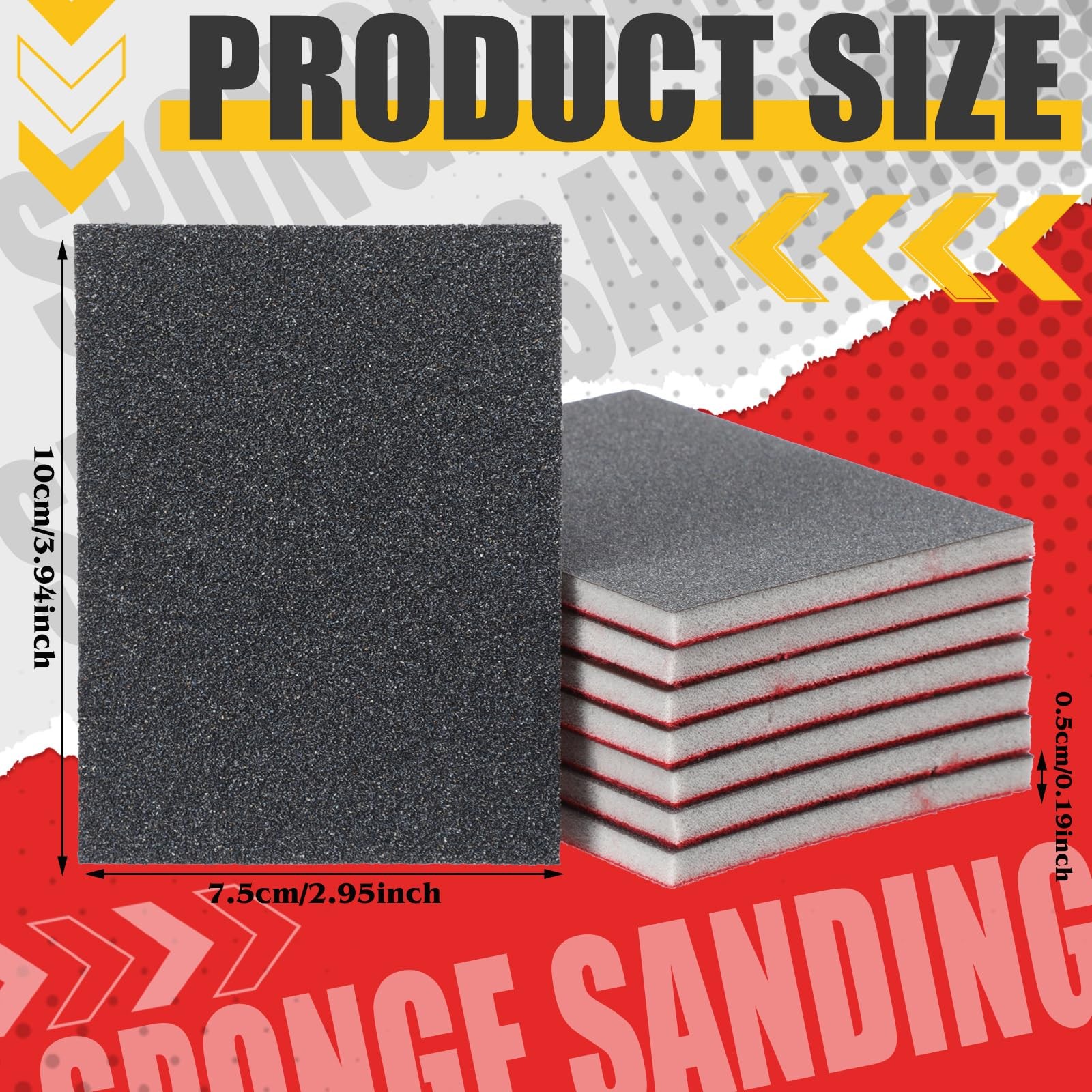 48 Pcs Sanding Sponge 3×4 Inch 1202500 Grit Assortment Wet/Dry Sanding Blocks
