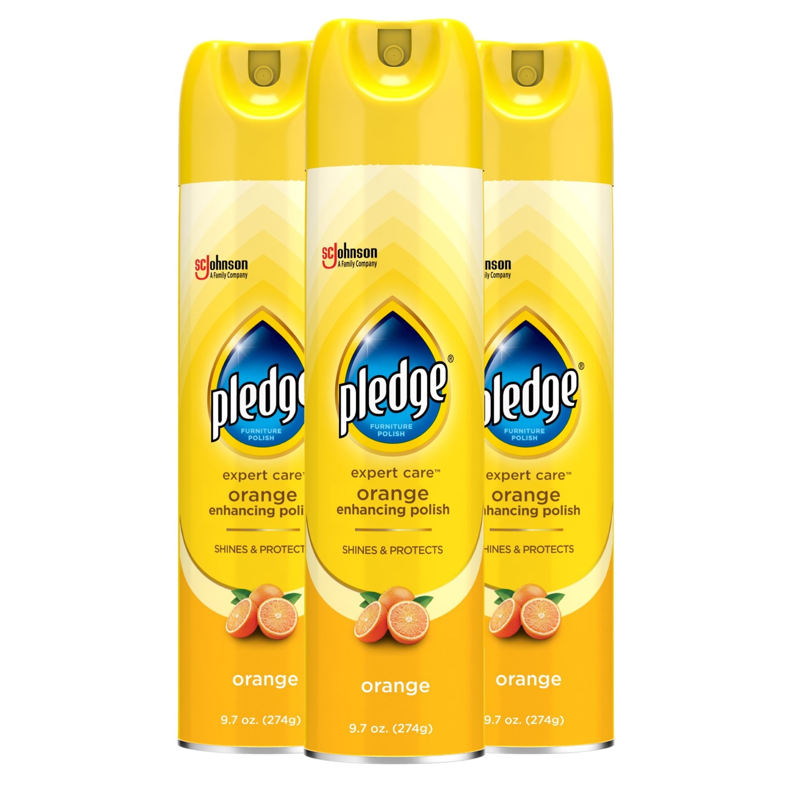 Wood Polish Shines and Protects, Orange Enhancing, Aerosol, 9.7 oz., Pack of 3